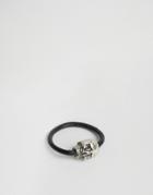 Asos Leather Ring With Skull - Black