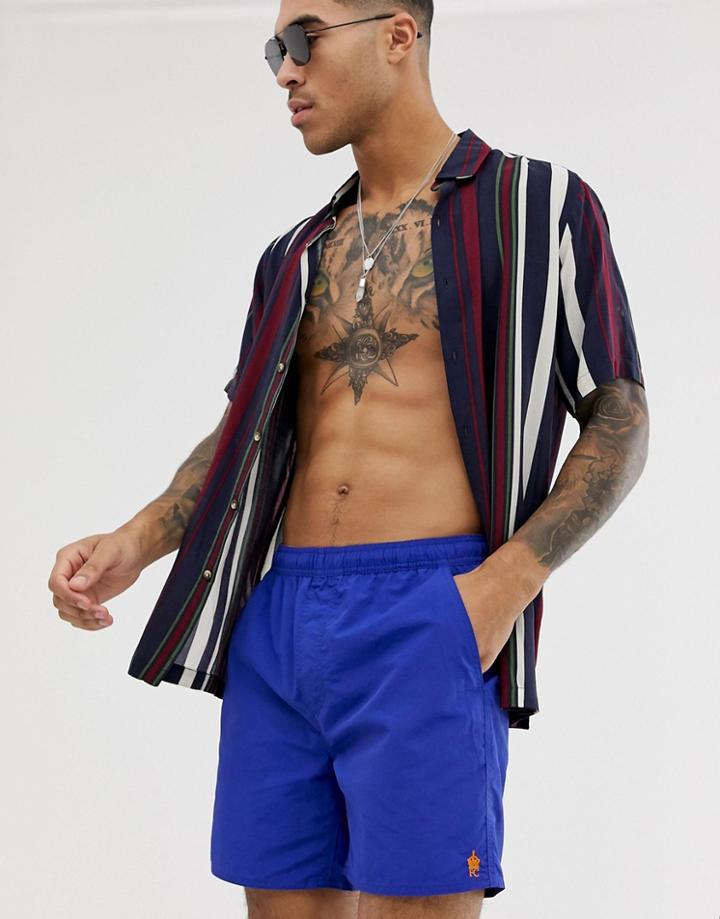 French Connection Logo Swim Shorts-blue