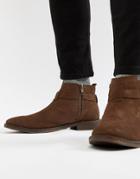 Next Boot With Buckle Detail In Brown - Brown