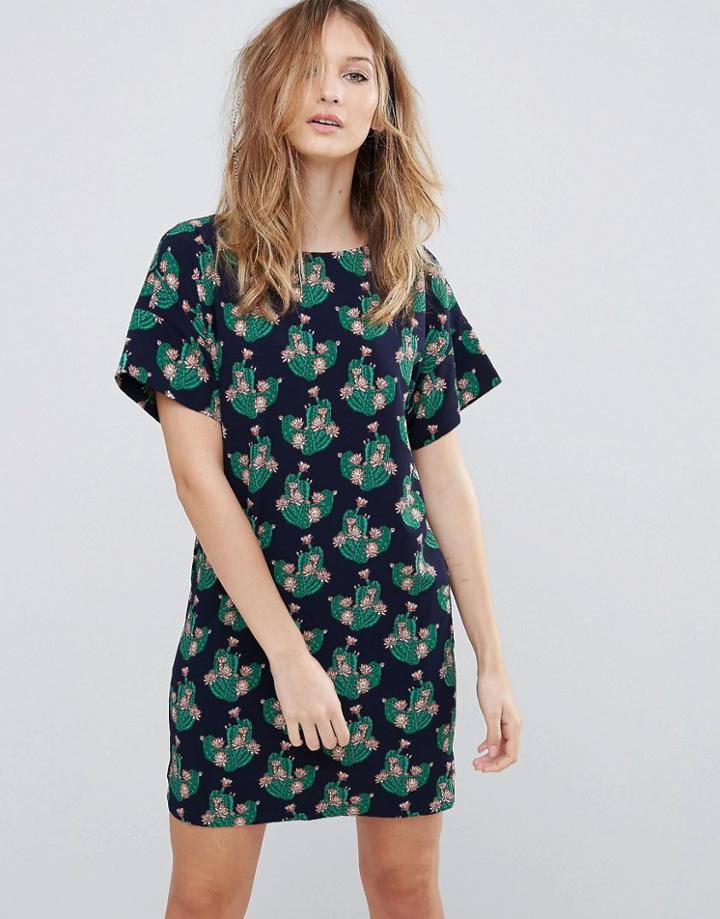 Traffic People Cactus Print Shift Dress - Multi