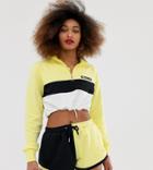 Ellesse High Neck Crop Sweatshirt With Chest Logo In Color Block Two-piece - Yellow