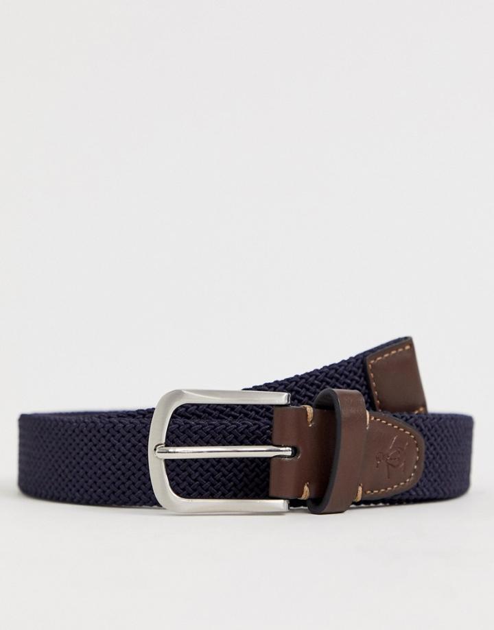 Original Penguin Webbing Belt In Black-navy