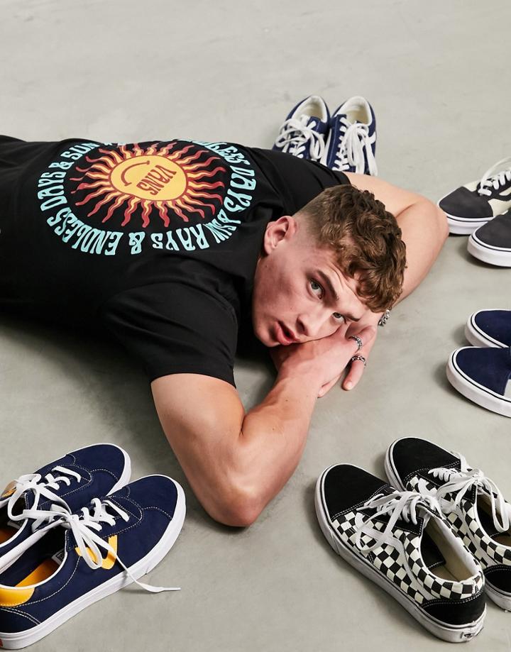 Vans Endless Rays Back Print T-shirt In Black