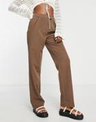 Na-kd Recycled Mix Tailored Pants In Brown