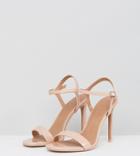 Asos Hands Down Barely There Heeled Sandals - Beige