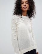 Selected Nora Bobble Mohair Wool Blend Sweater - Cream