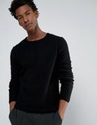 Troy Textured Sweater With Crew Neck - Black