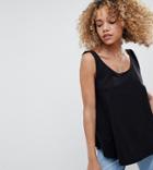 Asos Design Petite Tank In Swing Fit With Scoop Hem - Black