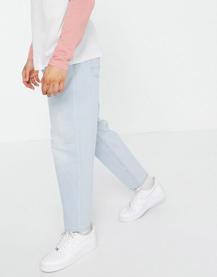 New Look Straight Fit Jeans In Light Wash Blue-blues