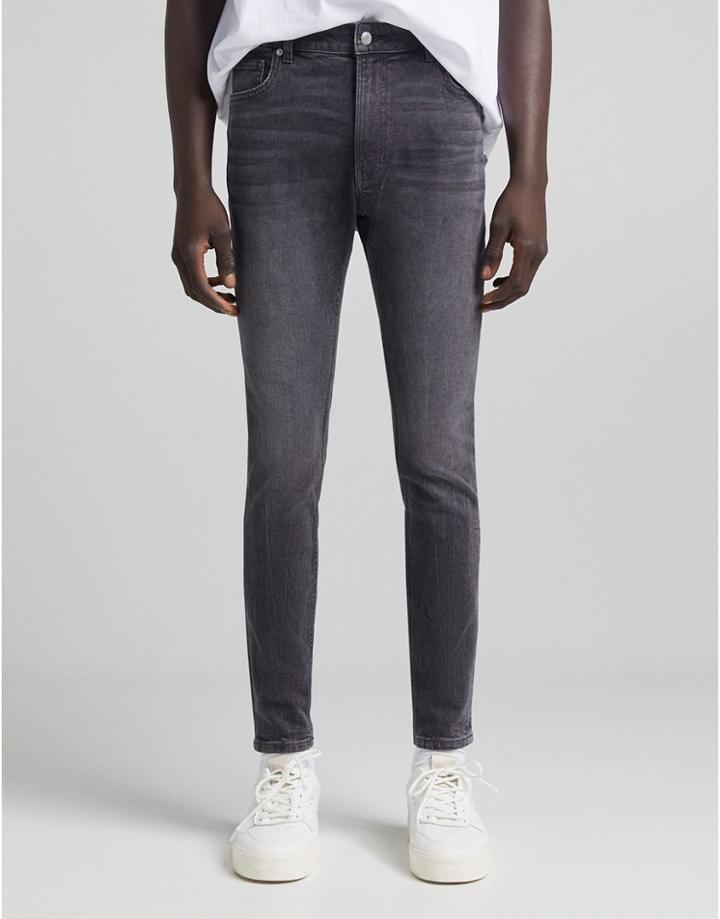 Bershka Super Skinny Jeans In Gray-blues