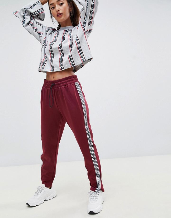 Juicy By Juicy Couture Tricot Tracksuit Pant With Logo Taping-red