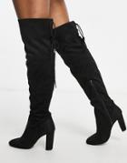 Qupid Over The Knee Boots In Black
