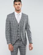 Selected Homme Slim Suit Jacket In Salt N Pepper Check - Gray