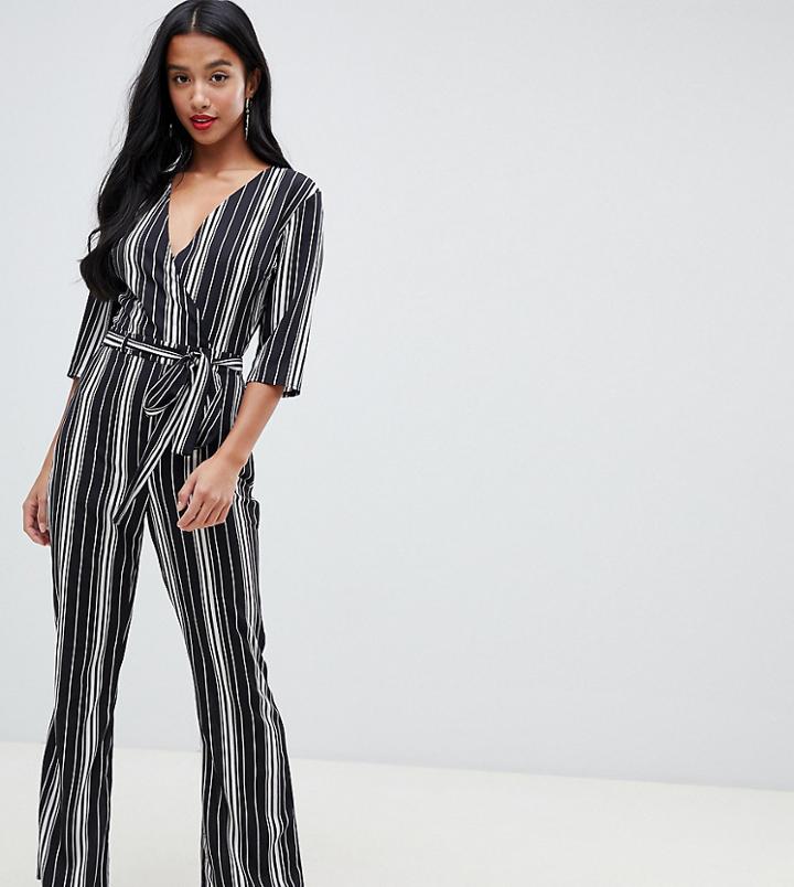 Parisian Petite Stripe Jumpsuit-multi