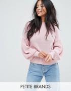 Miss Selfridge Petite Balloon Sleeve Sweater - Pink