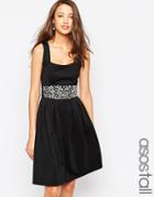 Asos Tall Debutante Embellished Trim Full Midi Dress - Black $100.00
