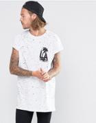 Asos Oversized T-shirt With Splatter Print And La Chest Print - White