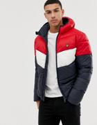 Lyle & Scott Color Block Puffa Jacket In Navy - Navy