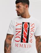 Only & Sons Logo Print T-shirt - White