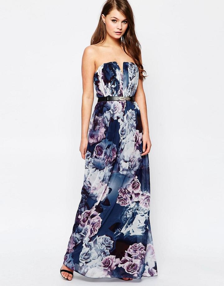 Little Mistress Floral Print Cami Maxi Dress - Multi