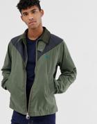 Barbour Beacon Broad Color Block Wax Jacket In Green