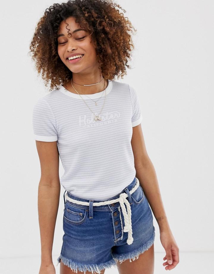 Hollister T-shirt In Stripe With Logo-blue