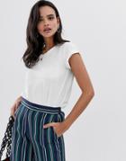 Esprit Oversized Dip Hem Organic T Shirt In White - White