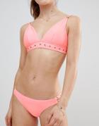 Hunkemoller Urban Utility Low Rio Bikini Bottom In Peach - Pink