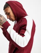 Le Breve Panel Hoodie In Burgundy-red