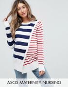 Asos Maternity Nursing Two Type Stripe Sweater - Multi