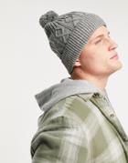 Boardmans Bobble Knitted Hat In Gray