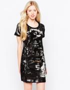 Object All Over Sequin Sweat Dress - Antique Silver