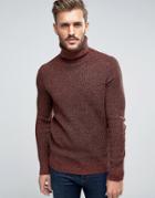 New Look Fisherman Sweater In Burnt Orange - Orange