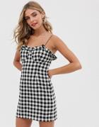 Finders Keepers Gigi Check Mini Dress - Black