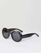 Tommy Hilfiger Th1525/s Round Sunglasses In Black - Black