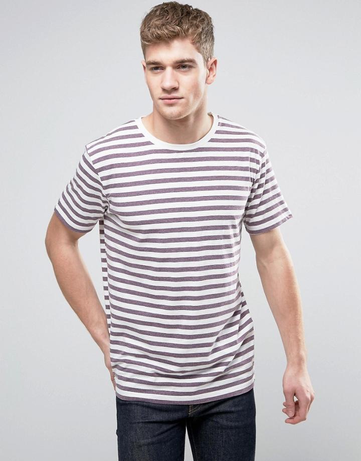 Brooklyn Supply Co Plum Breton Stripe T-shirt - Purple