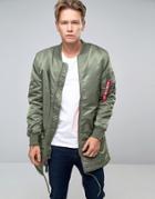 Alpha Industries Ma-1 Coat In Regular Fit Sage Green - Green