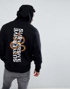 Asos Design Oversized Hoodie With Snake And Text Back Print - Black