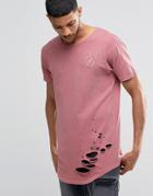 Siksilk Distressed T-shirt - Pink