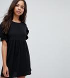 Asos Petite Smock Mini Dress - Black
