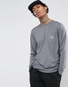 Carhartt Wip Long Sleeve Pocket Regular Fit T-shirt - Gray