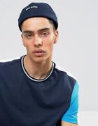 Asos Docker Hat In Navy With Embroidery - Navy