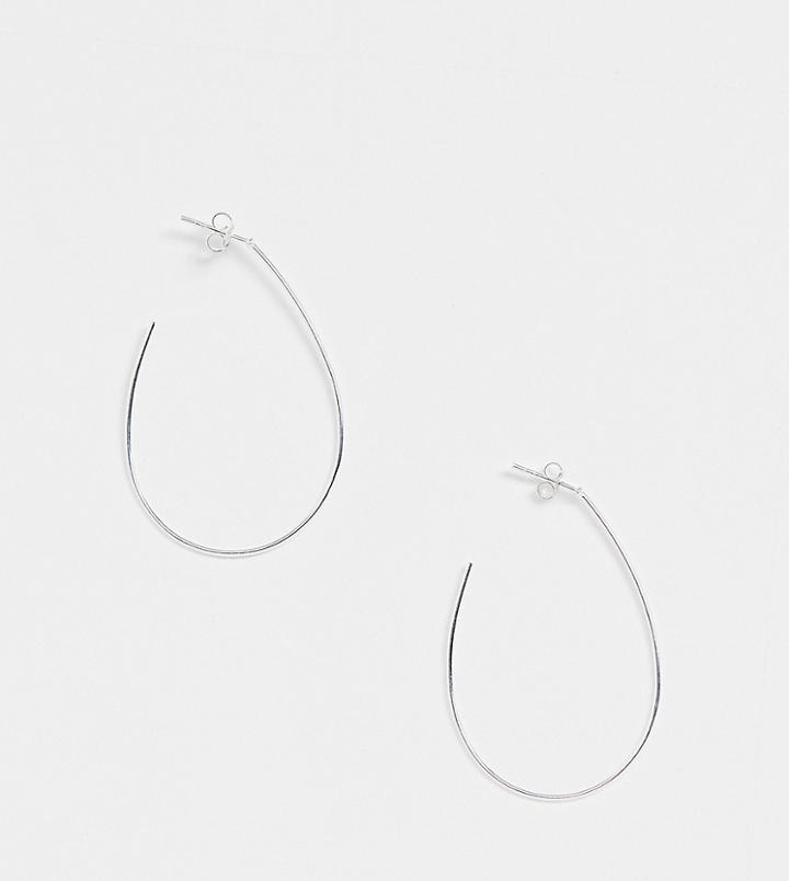 Asos Design Sterling Silver Fine Hoop Earrings - Silver