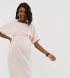 Asos Design Maternity Wiggle Midi Dress - Pink