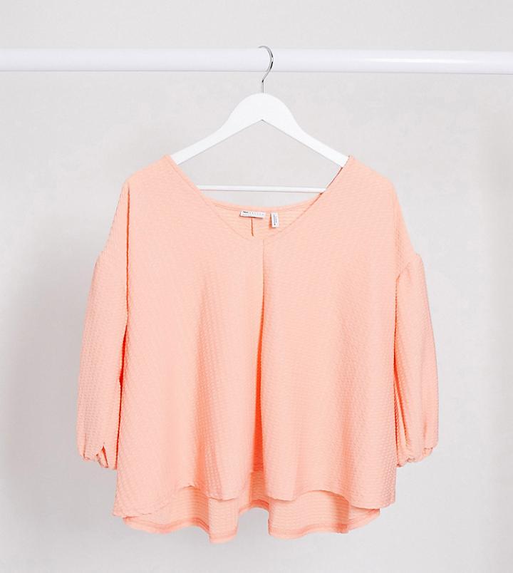 Asos Design Maternity Texture Trapeze Top-orange