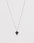 Icon Brand Stone Cross Necklace - Beige