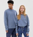 Collusion Unisex Long Sleeve T-shirt In Blue - Blue
