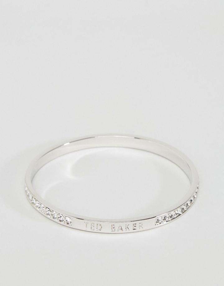 Ted Baker Narrow Crystal Band Bangle - Silver