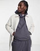Asos Design Padded Trench Coat With Quilted Lining In Gray