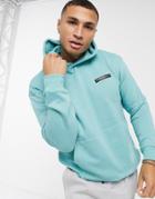 Mennace Aftermath Hoodie With Rubber Logo In Blue-blues